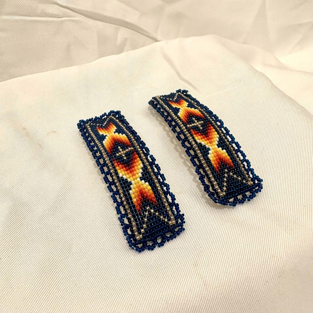 Handmade Elegant Beaded Hair Clips with Vibrant Patterns